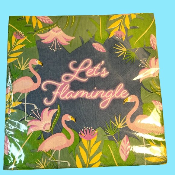 Summer Vibes Flamingo Party 24 Plates 25 Napkins Lets Flamingle Table Scatter - Picture 4 of 11